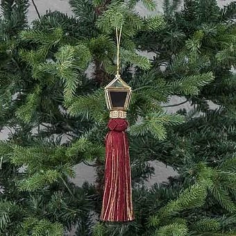 Новогодняя подвеска Mirror Pendant With Tassel Red 25 cm - ракурс 6