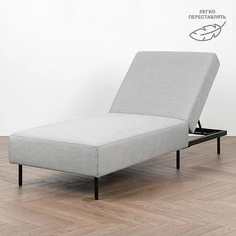 Садовый шезлонг-лежак Chic Lounger, Black акриловая ткань Lead Chine