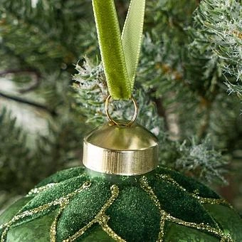 Ёлочная игрушка Velvet Cells Ball Green 10 cm - ракурс 2