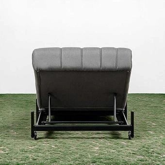 Садовый шезлонг-лежак Luna Lounger, Black акриловая ткань Light Stone - ракурс 5