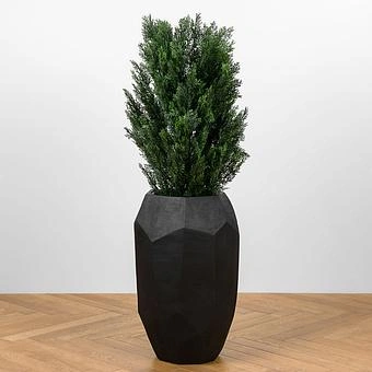 Кашпо Effectory Anthra Polyhedron Tall Pot Anthracite Small