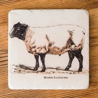 Набор из 4-х подставок под стаканы Set Of 4 Stone Coasters Sheep - ракурс 5