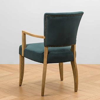 Стул Mami Dining Chair With Arms, Oak Brown полиэстер Maldives Blue - ракурс 4