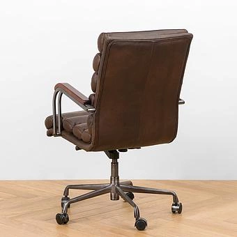 Кресло Ufficio Torino Armchair, Red Brown Wood D натуральная кожа Mars - ракурс 5