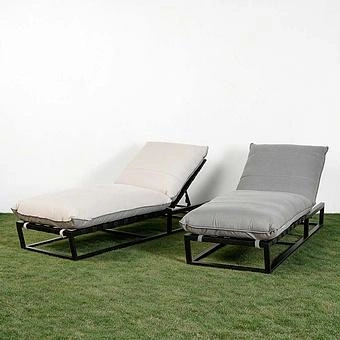 Садовый шезлонг-лежак Reef Lounger, Black акриловая ткань Flanelle - ракурс 9
