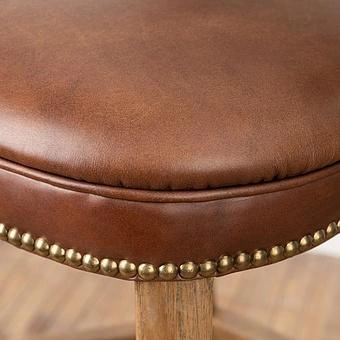 Барный стул Angeles Barstool High, Weathered Oak натуральная кожа Vintage Cigar - ракурс 10
