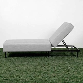 Садовый шезлонг-лежак Chic Lounger, Black акриловая ткань Lead Chine - ракурс 3