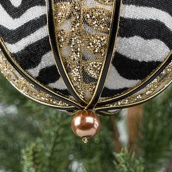 Ёлочная игрушка Zebra Ball Gold With Crown 17 cm - ракурс 4