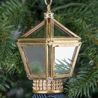 Новогодняя подвеска Mirror Pendant With Tassel Blue 25 cm - ракурс 3
