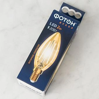 Лампа светодиодная FOTON Decor LED Filament Candle E14 2W - ракурс 4