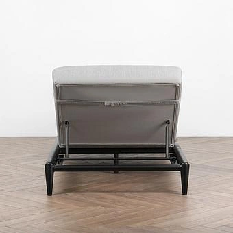 Садовый шезлонг-лежак Dune Lounger, Black акриловая ткань Lead Chine - ракурс 5