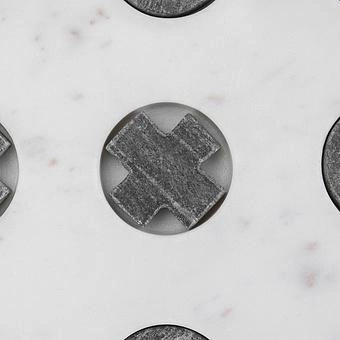 Крестики-нолики Tic Tac Toe In White And Grey Marble - ракурс 5