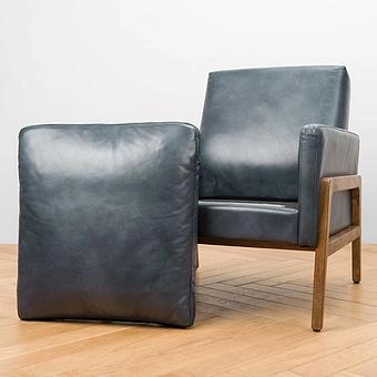 Кресло Cupertino Chair RM натуральная кожа Dark Blue Master - ракурс 10