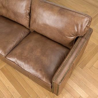 Двухместный диван Minister 2 Seater RM натуральная кожа Brown Franco - ракурс 6