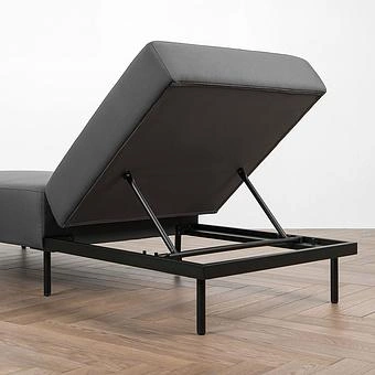 Садовый шезлонг-лежак Chic Lounger, Black акриловая ткань Anthracite Carbon - ракурс 7