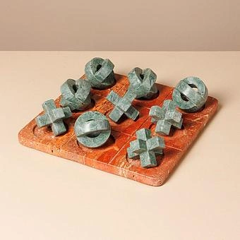 Настольная игра Marble And Travertine Tic Tac Toe Game