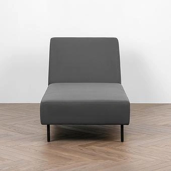 Садовый шезлонг-лежак Chic Lounger, Black акриловая ткань Anthracite Carbon - ракурс 2