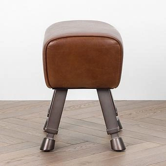 Табурет Jockey Stool A натуральная кожа Vector Dark Brown - ракурс 3