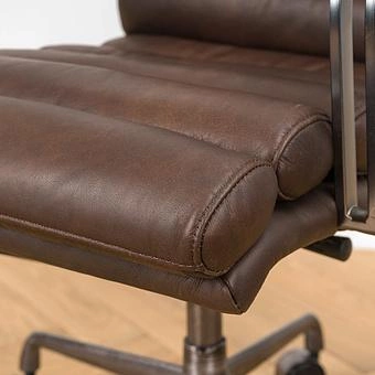 Кресло Ufficio Torino Armchair, Red Brown Wood D натуральная кожа Mars - ракурс 10