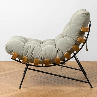 Кресло Capri Armchair, Black Matt Metal RM лён Olive Linen - ракурс 3