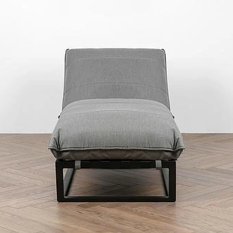 Садовый шезлонг-лежак Reef Lounger, Black акриловая ткань Light Stone - ракурс 2