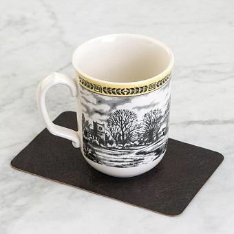 Коврик для кружки Home Concept Working Station Leather Pad Small натуральная кожа Heritage Black Carriage