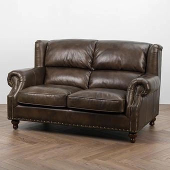 Двухместный диван Churchill 2 Seater RM натуральная кожа Antique Master