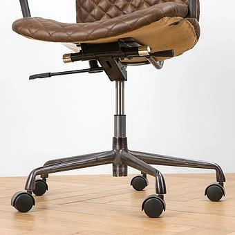 Кресло Ufficio Milano Armchair, Red Brown Wood D натуральная кожа Mocha - ракурс 12