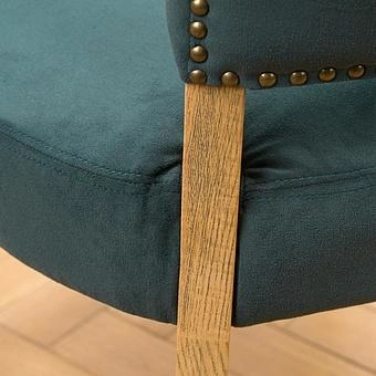 Стул Mami Dining Chair With Arms, Oak Brown полиэстер Maldives Blue - ракурс 11