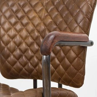 Кресло Ufficio Milano Armchair, Red Brown Wood D натуральная кожа Mocha - ракурс 9