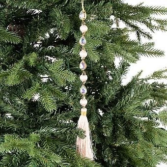 Новогодняя подвеска Tassel With Large Rhinestones Pink 33 cm