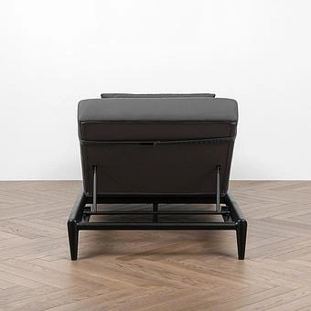 Садовый шезлонг-лежак Dune Lounger, Black акриловая ткань Anthracite Carbon - ракурс 5