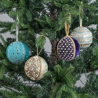 Ёлочная игрушка Pearls Ball Purple 10 cm - ракурс 7