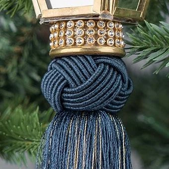 Новогодняя подвеска Mirror Pendant With Tassel Blue 25 cm - ракурс 4