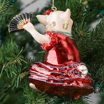 Ёлочная игрушка Glass Hanger Dancing Pig 10 cm - ракурс 2