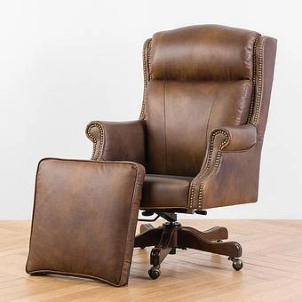 Кресло Doctor Armchair, Red Brown Wood D натуральная кожа Mocha - ракурс 13
