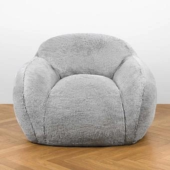 Кресло Snug Chair искусственный мех Big Bear Grey - ракурс 2