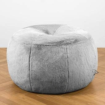 Пуфик Alaska Donut Pouf искусственный мех Big Bear Grey - ракурс 2