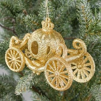 Ёлочная игрушка Pumpkin Carriage Gold 12 cm - ракурс 2