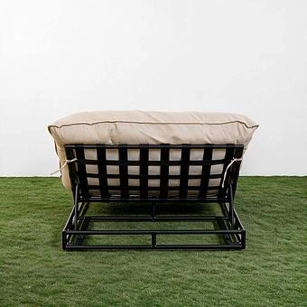 Садовый шезлонг-лежак Coral Lounger, Black акриловая ткань Heather Beige - ракурс 4