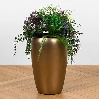 Кашпо Effectory Metal Tall Pot Matte Gold Small