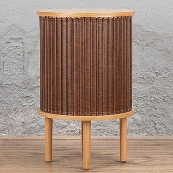 Прикроватный столик Audacious Side Table Without USB, Oak экокожа Hazelnut Faux Leather