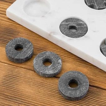 Крестики-нолики Tic Tac Toe In White And Grey Marble - ракурс 7