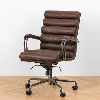 Кресло Ufficio Torino Armchair, Red Brown Wood 2 D натуральная кожа Mars