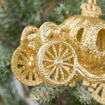Ёлочная игрушка Pumpkin Carriage Gold 12 cm - ракурс 5