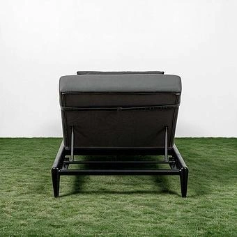 Садовый шезлонг-лежак Dune Lounger, Black акриловая ткань Anthracite Carbon - ракурс 5