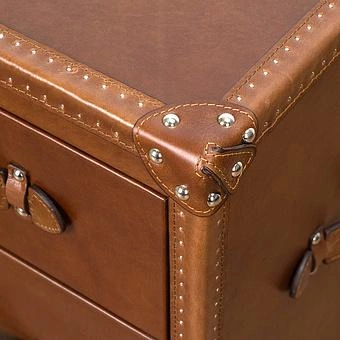 Тумба-сундук Harrison Trunk A натуральная кожа Vector Dark Brown - ракурс 7