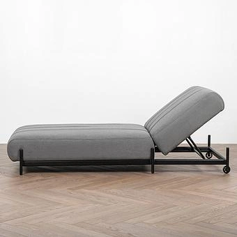 Садовый шезлонг-лежак Luna Lounger, Black акриловая ткань Flanelle - ракурс 3