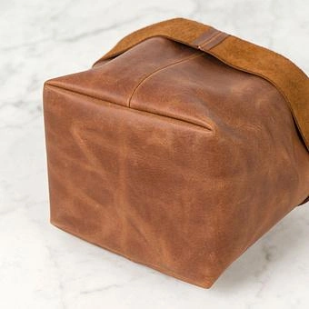 Корзина для хранения Leather Storage Basket Small натуральная кожа Caramel - ракурс 4