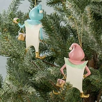 Набор из 2-х ёлочных игрушек Set Of 2 Playing Card Men Pink Blue 10 cm - ракурс 2
